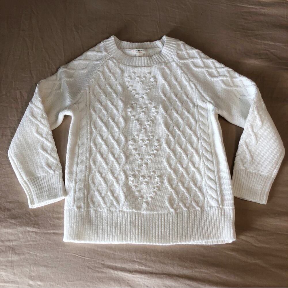 NWT J. Crew Crewcuts Cream Cable Knit Sweater Size Small